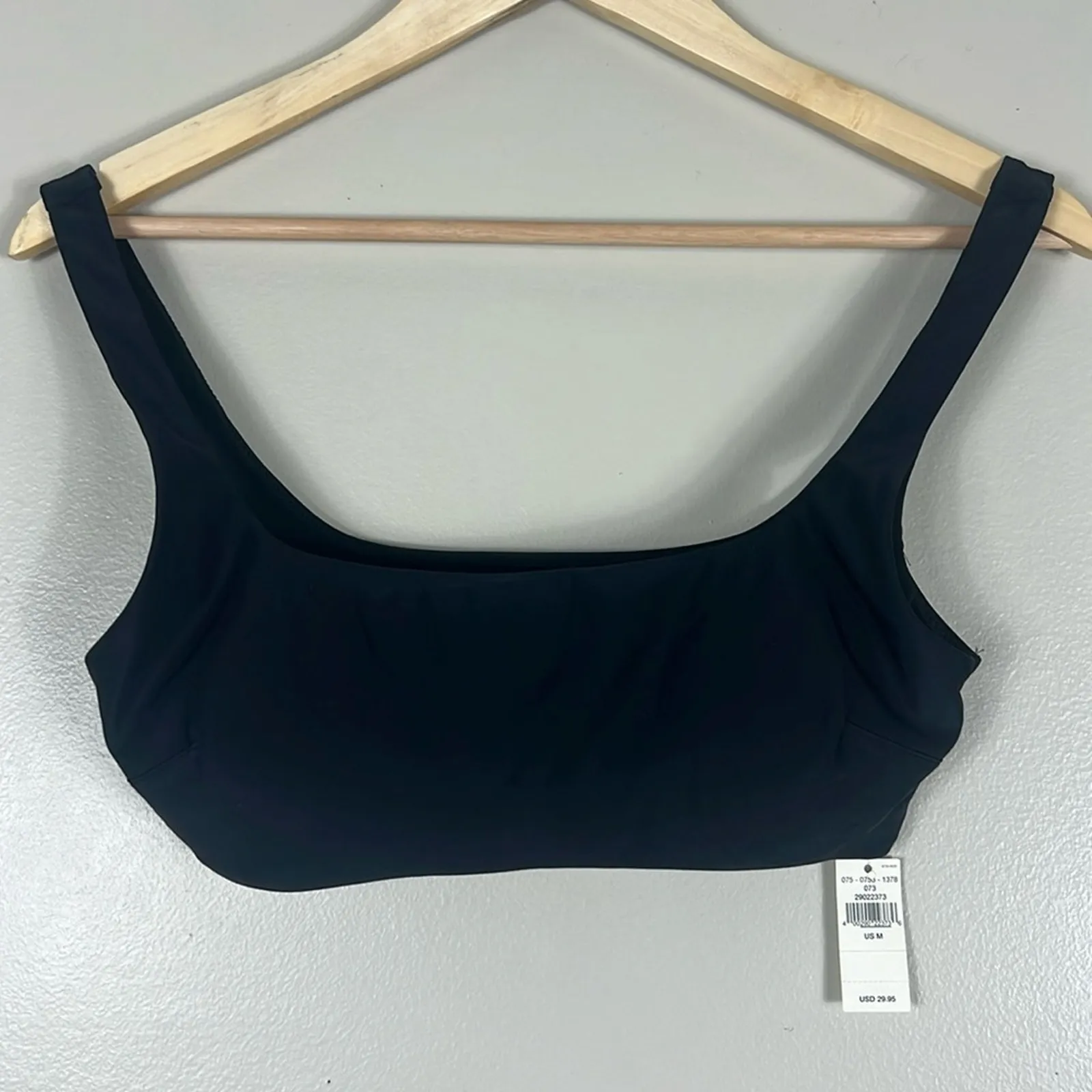NWT Aerie Bikini Top Womens M Black Scoop Neck Coastal Minimalist Clean Girl - Image 3