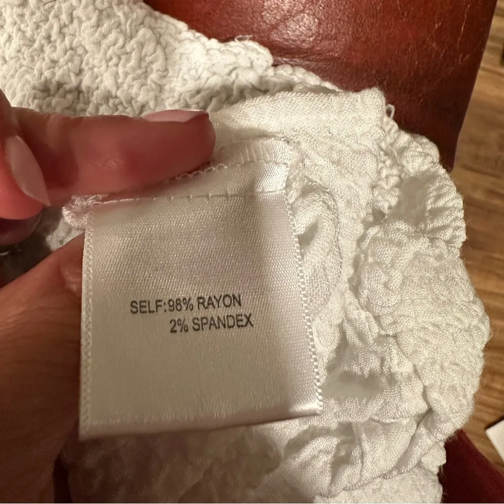 EUC Anthropology Jane + Delancey White Gauze crop top white sz L Size L - Image 7