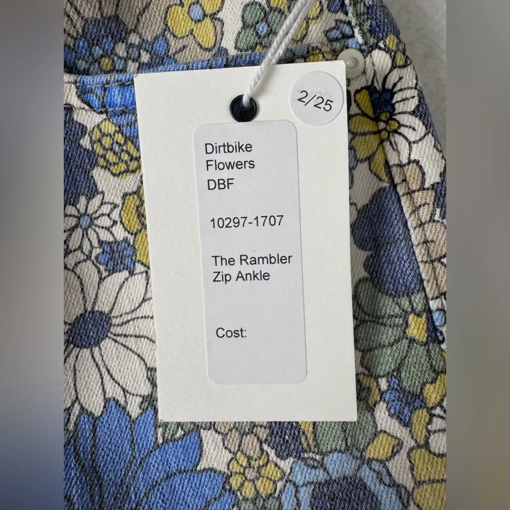 MOTHER Superior‎ Floral Wide Leg Jeans Women's Size 26 Blue Yellow Boho - Image 15