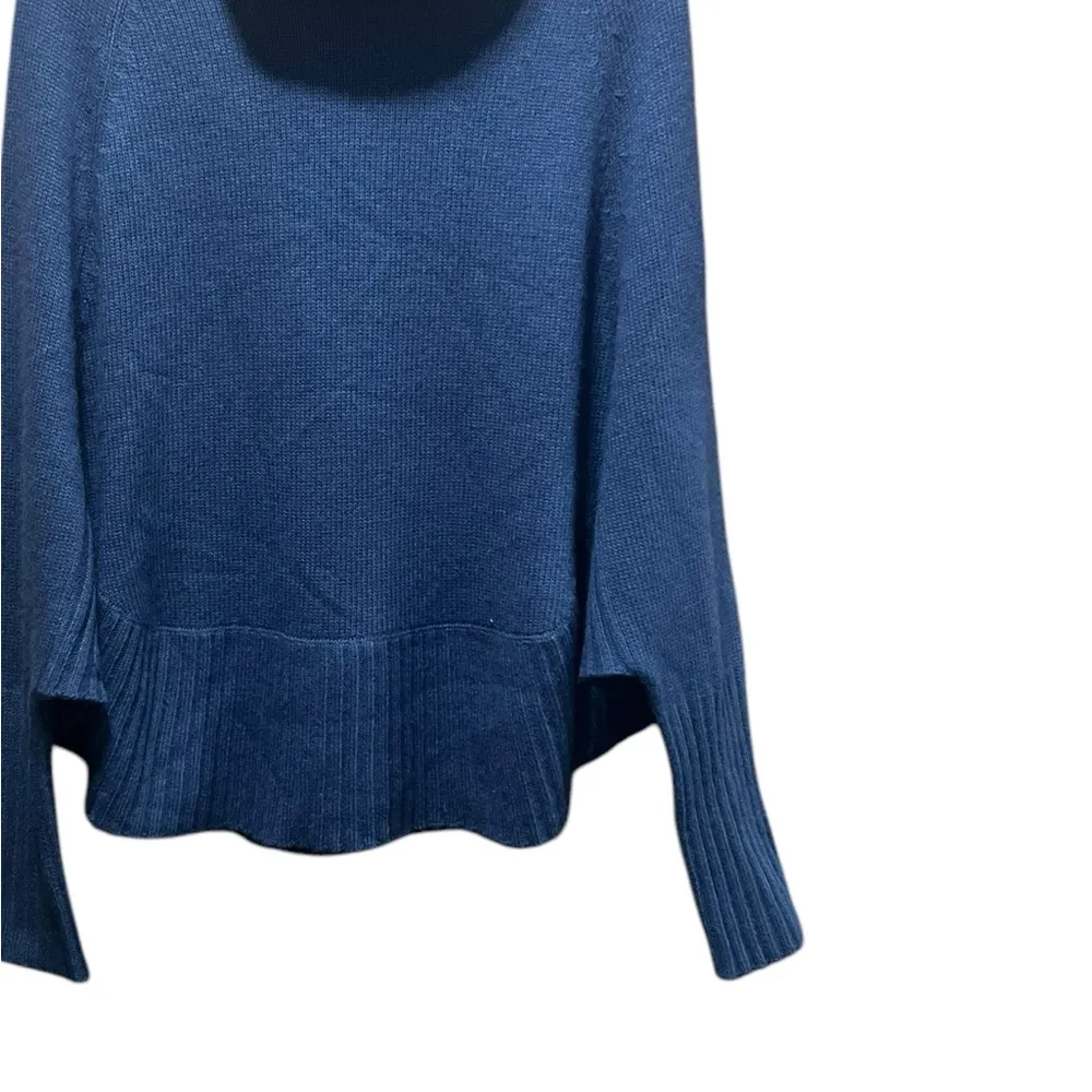 Portlano Cashmere Wool Angora Wool Blend Cowl Neck Sweaterer Size XL Blue - Image 4