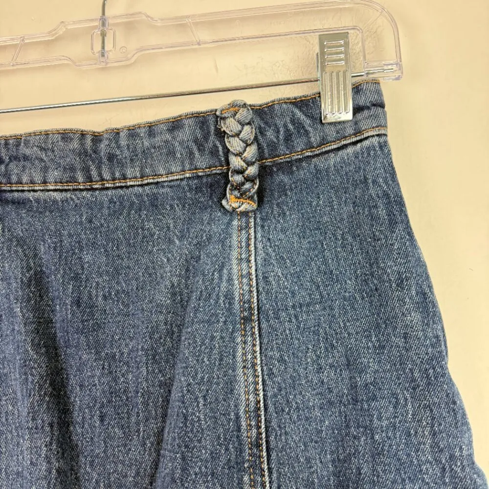 & Other Stories Denim Mini Skirt with Braided Detail Size 4 EUC - Image 7