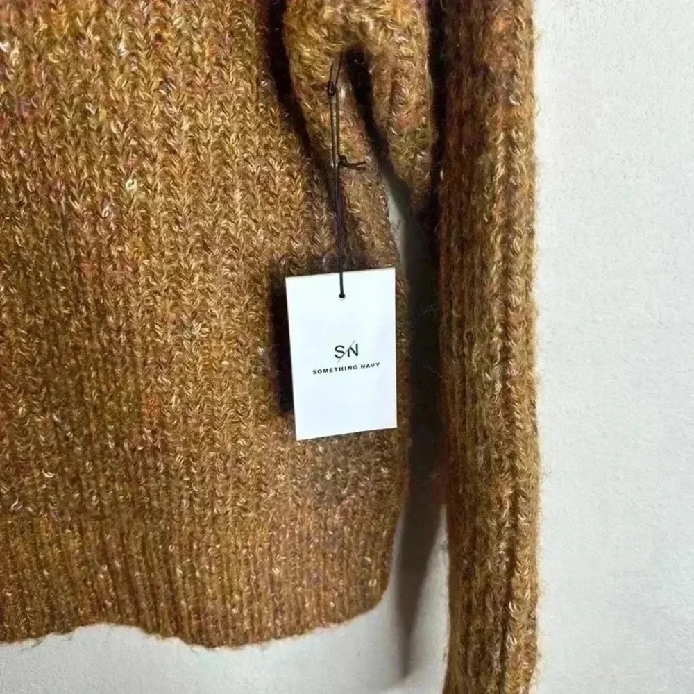 Something Navy Brown Long Sleeve cozy sweater 
size Medium - Image 3