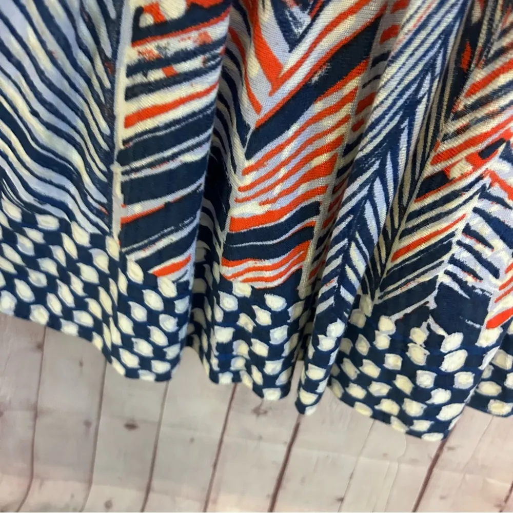 Nic+Zoe patriotic geo printed flared sweater dress size Small preppy chic - Image 3