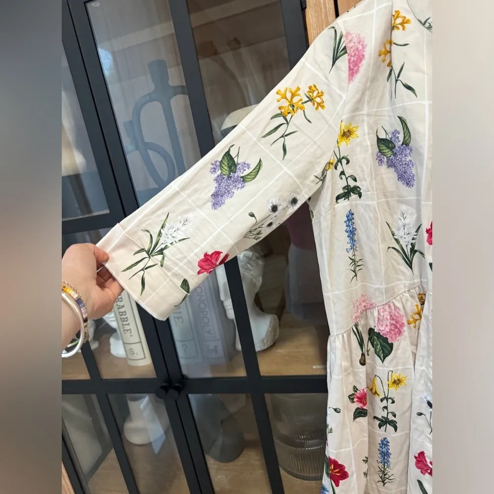 Tuckernuck Fresh Buds Royal Shirt Dress long sleeve mini floral flowers print - Image 8