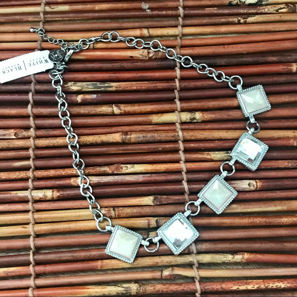 White House Black Market Silver Tone Necklace NWT - Image 5