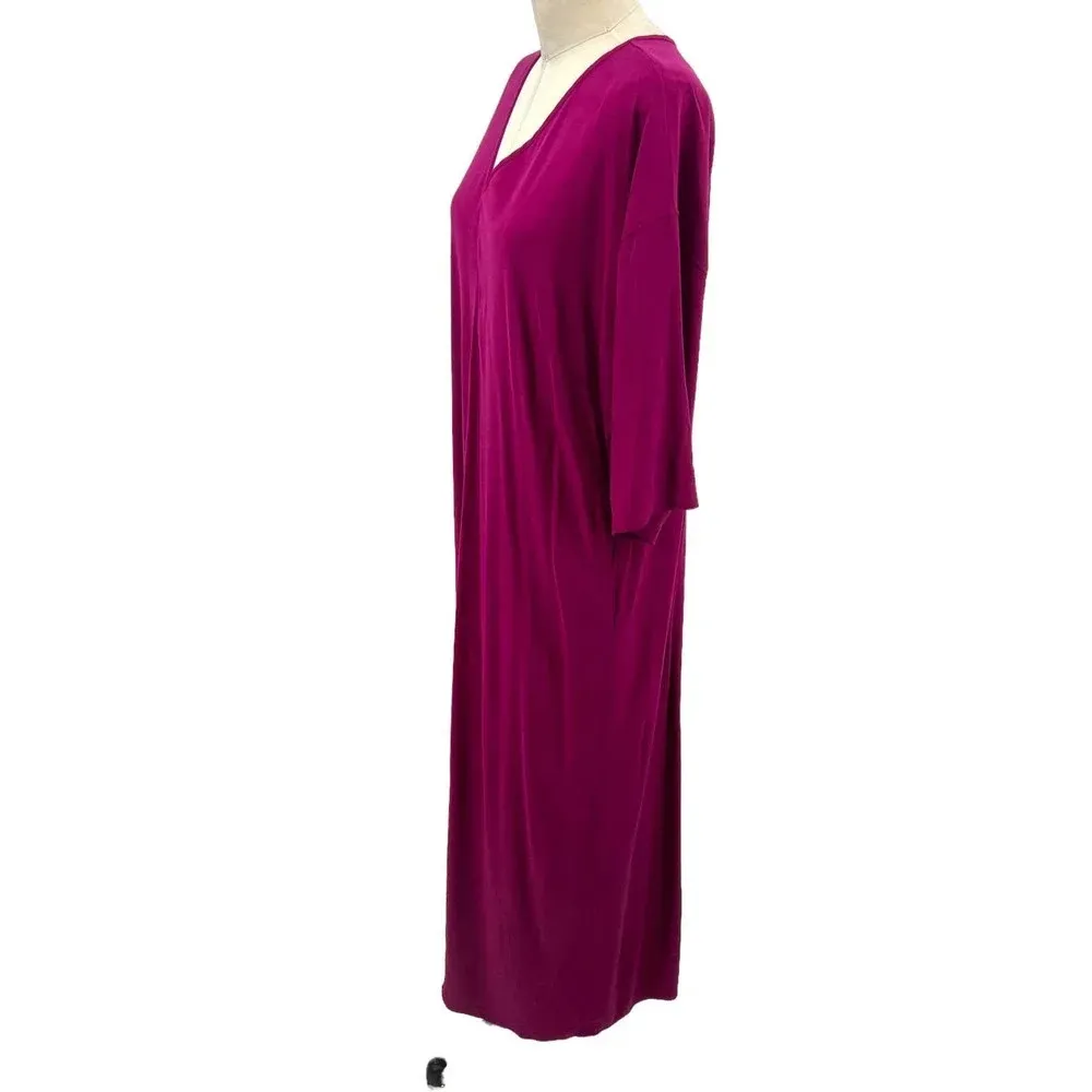 Universal Standard Luxe Anywhere Boxy Midi Pocket Dress Raspberry Size 2XS 6-8 - Image 7