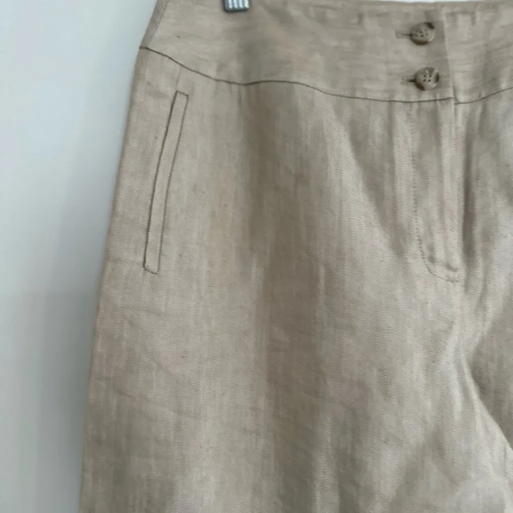 NWOT Jones New York Women’s Sz: 8P Tan Linen Flat Front Wide Leg Wide Hem Pants. - Image 10