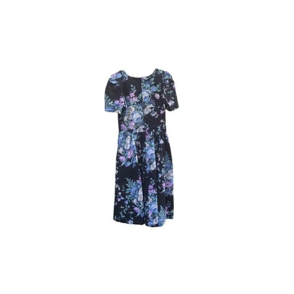 Black Floral Cottagecore Dress L Dark Size L - Image 2