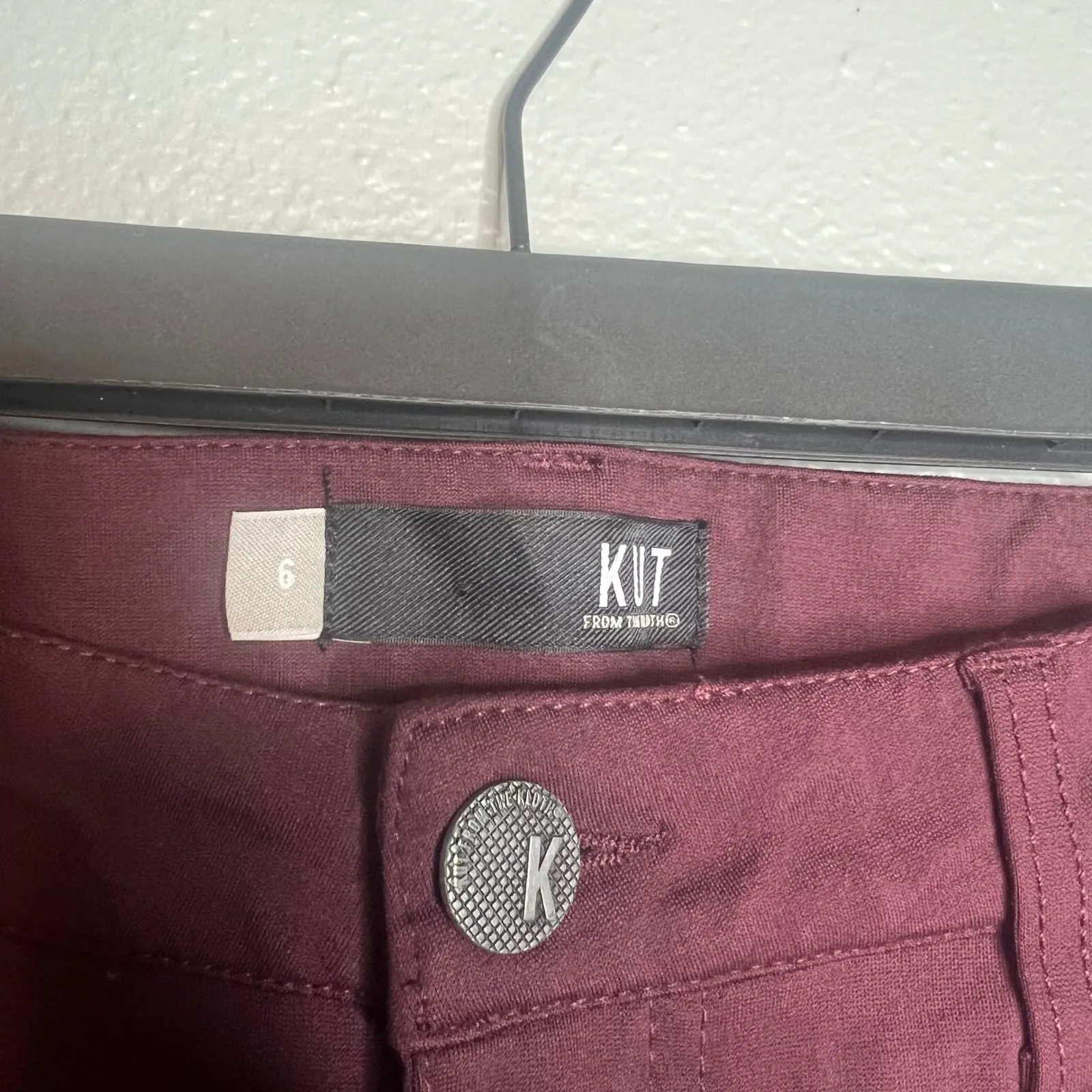 Kut From The‎ Kloth Donna Ankle Skinny Jeans Size 6 Burgundy Casual Denim NWT - Image 6