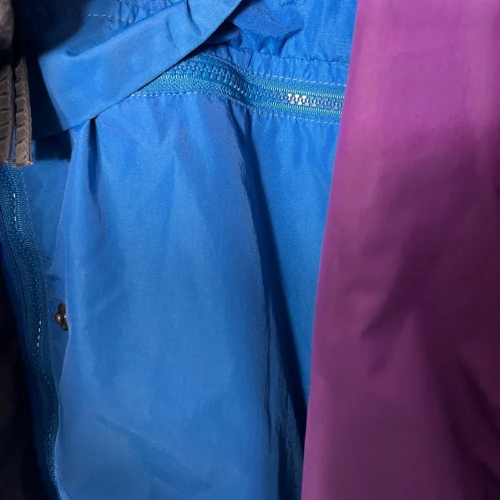 Vintage Columbia Radial Sleeve Colorblock Jacket L‎ Blue Purple - Image 4