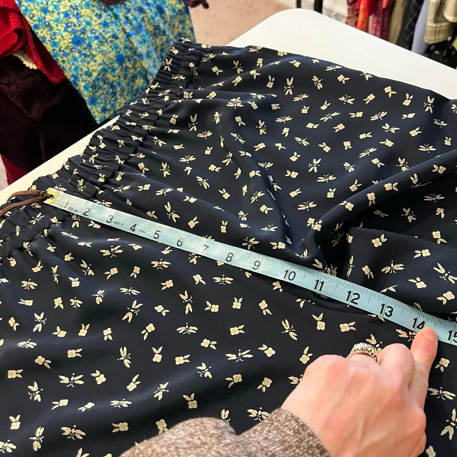 Blue Dragonfly Butterfly Print Elastic High Waisted Relaxed Pants Size XL - Image 8