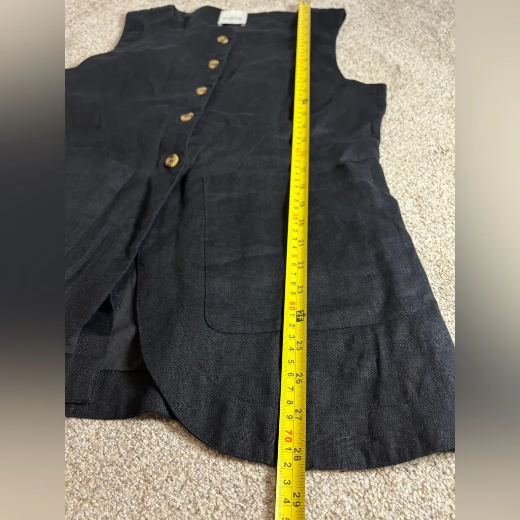 Tuckernuck Posse the Label Emma Vest Black Sleeveless 100% linen large - Image 5