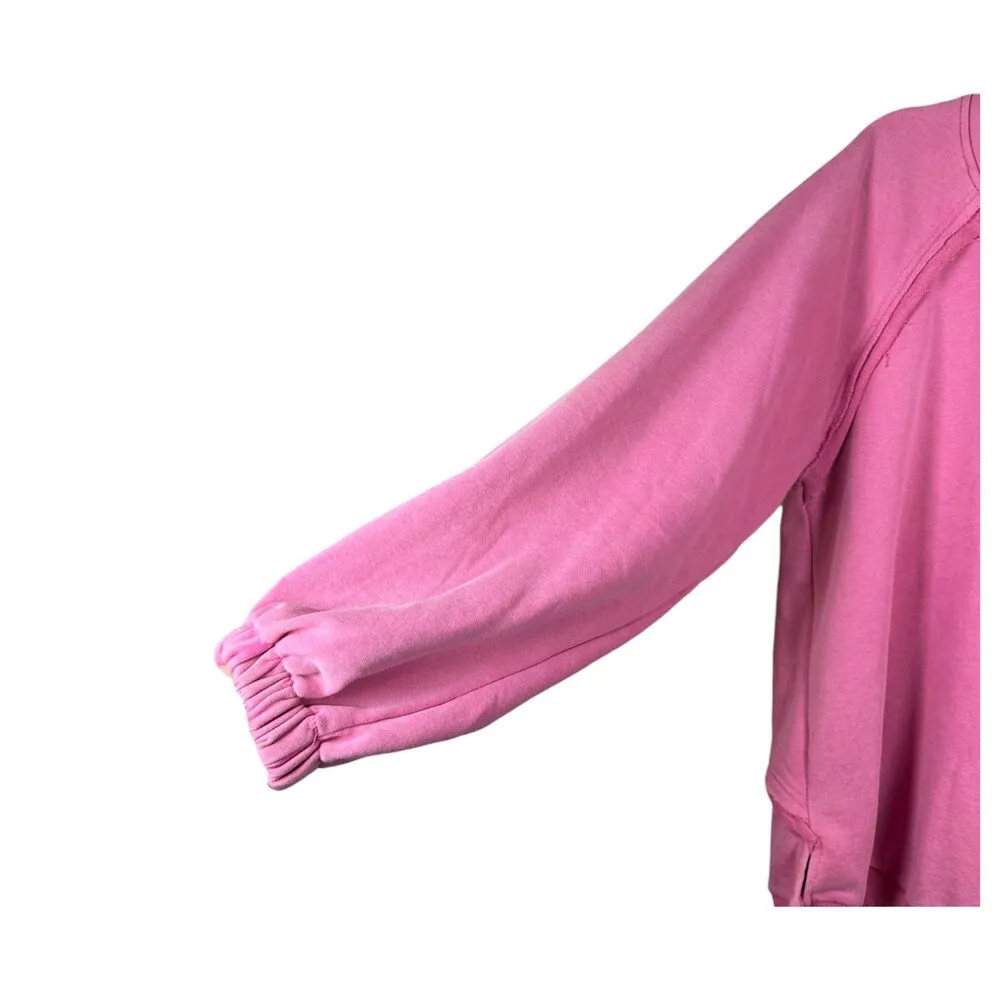 POL Annely Pullover Cut Out Sweatshirt Puff Sleeve Oversized Pink Small NEW - Image 7