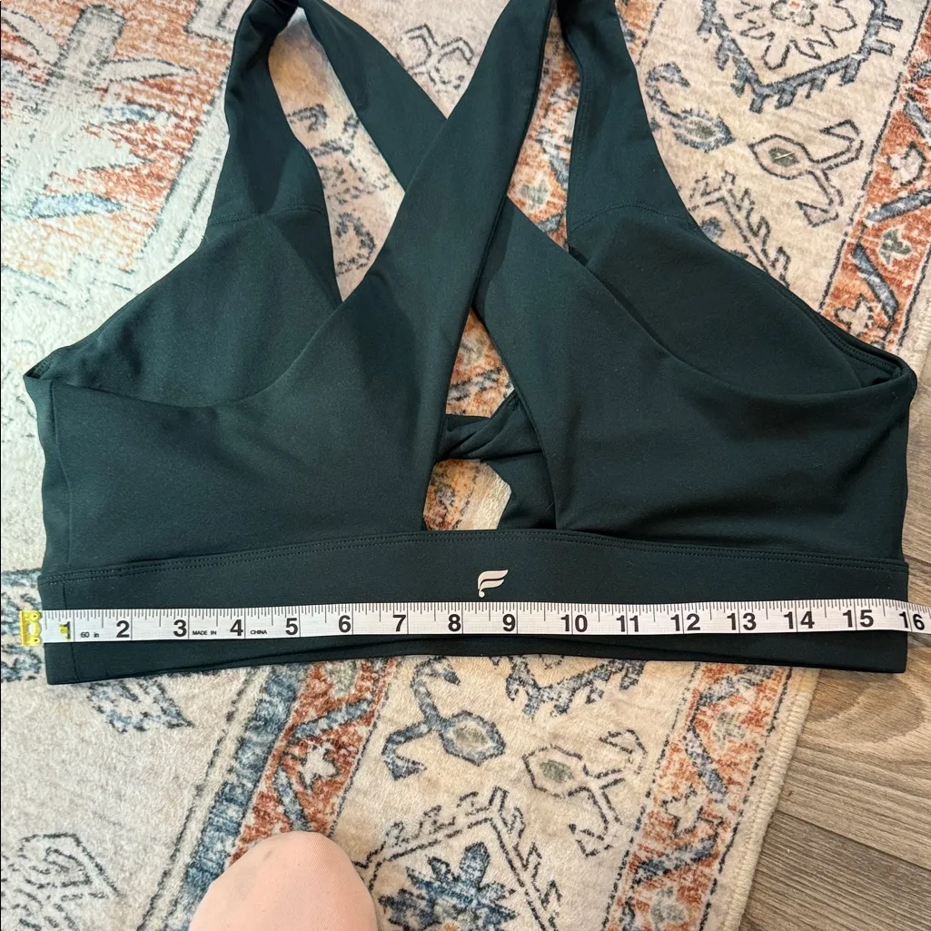 Fabletics Black Twist Halter Bralette size XL forest green - Image 3