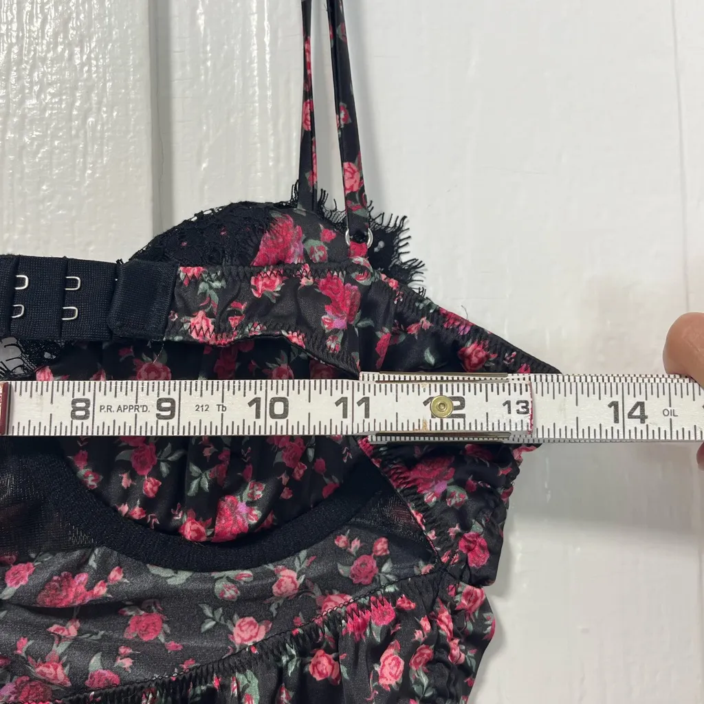 For Love and Lemons Melrose bustier black and pink floral top size small - Image 9
