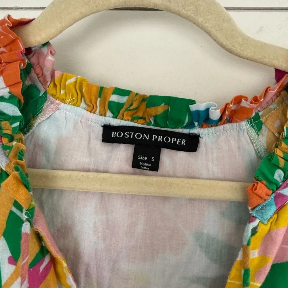 Boston Proper Women’s Small Tropical Floral Sundress Tiered - Image 2