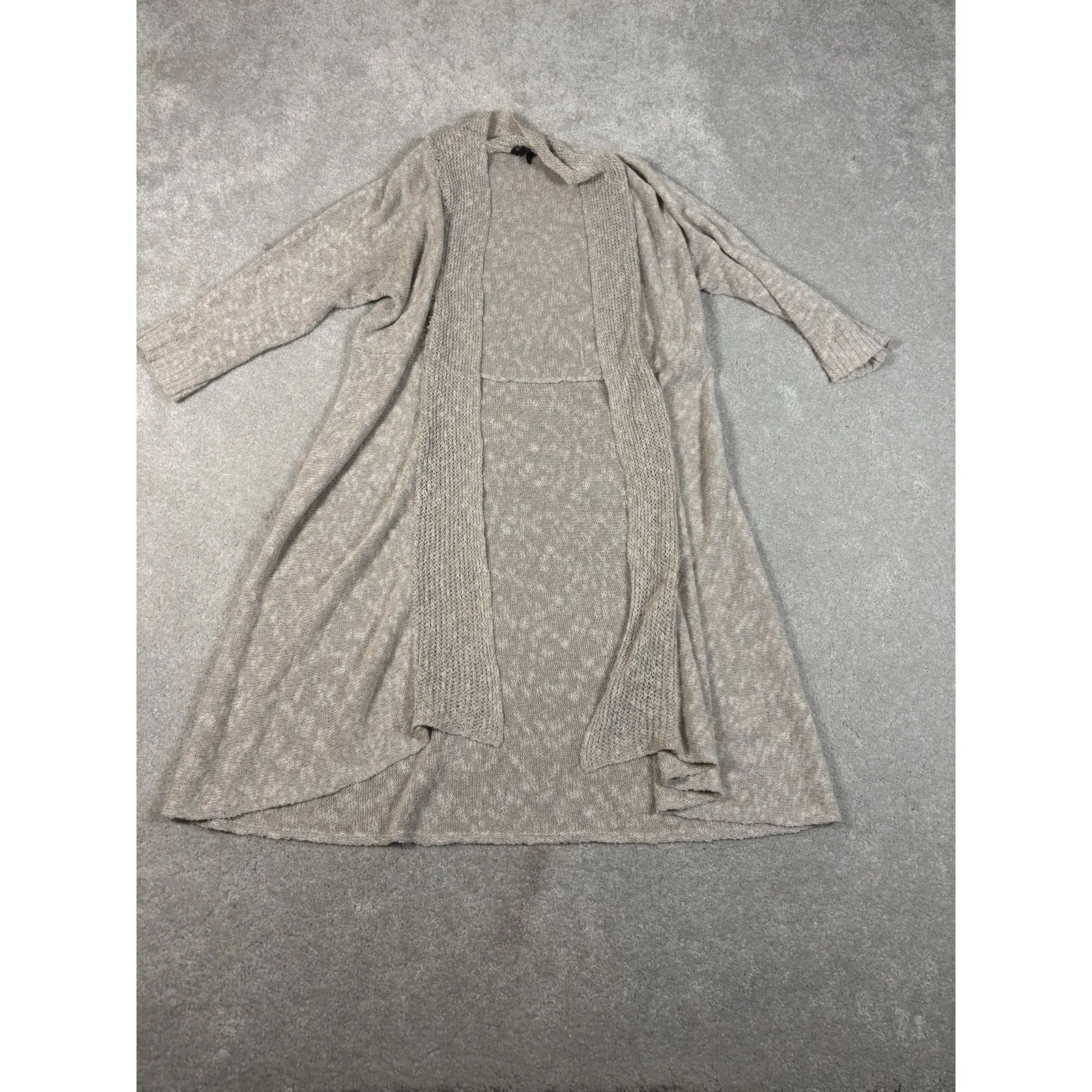 eileen fisher open cardigan duster‎ oatmeal linen cotton small - Image 3