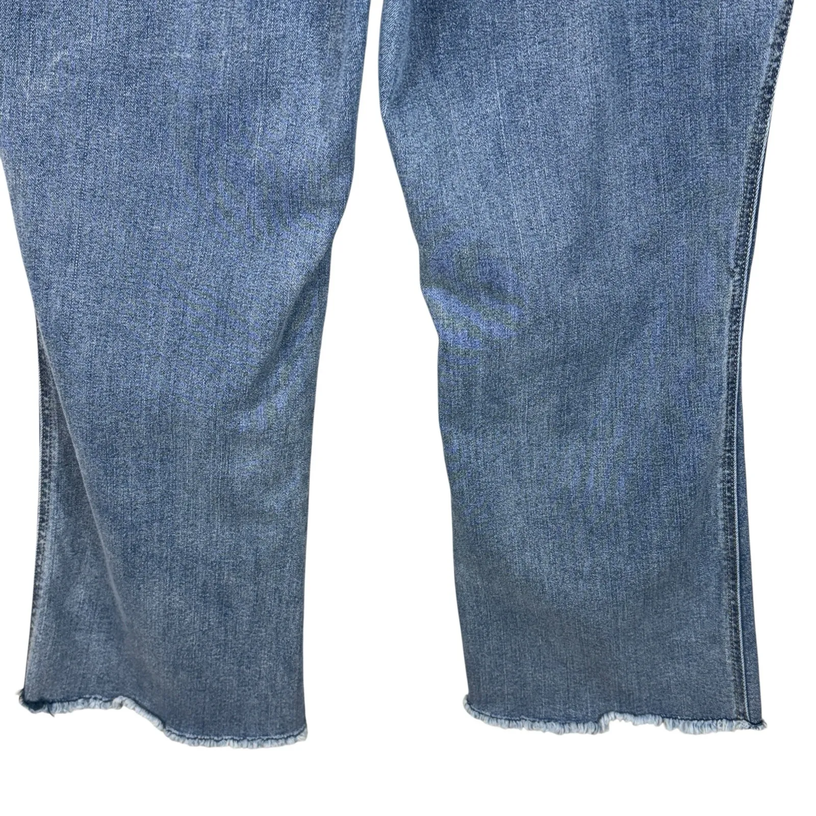 Democracy SZ 16 "Ab"technology Wide Leg Jeans Stretch Frayed Hem Hi-Rise Pockets - Image 6