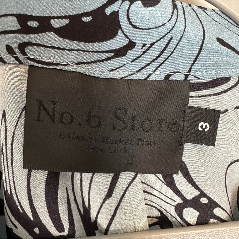 No. 6 Store Berta Wrap Dress Silk Floral Blue Size L - Image 4