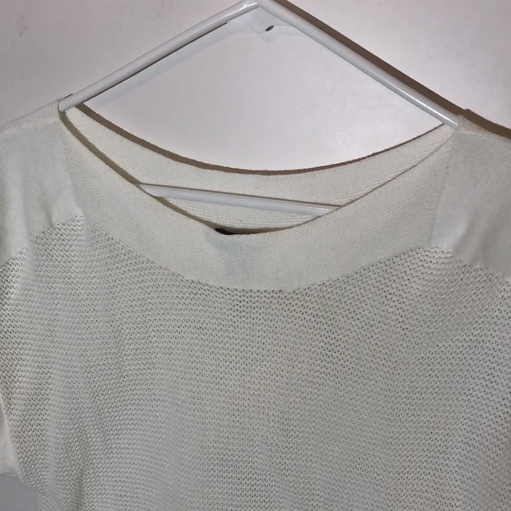 Eddie Bauer White Open Knit Top Large - Image 3