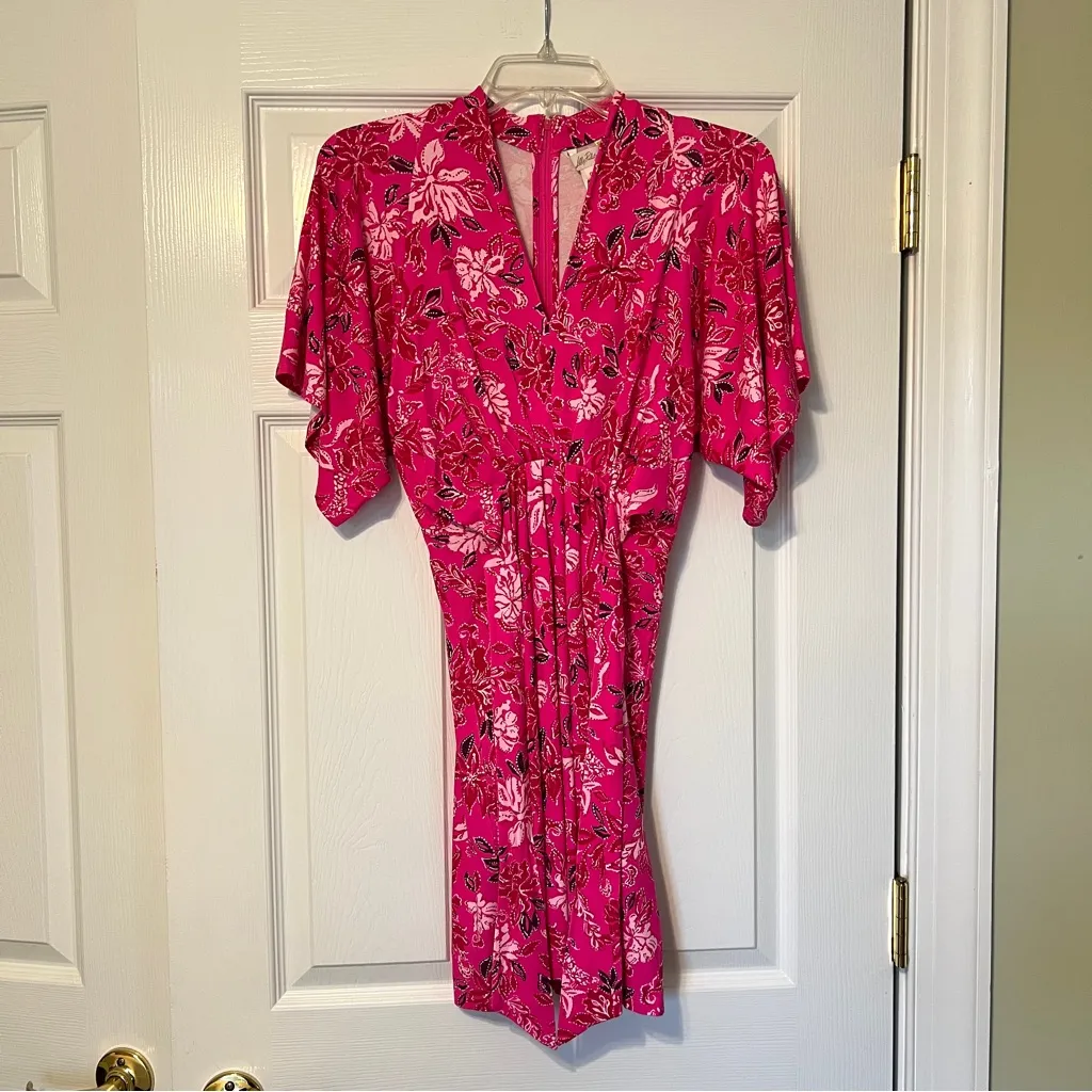 LILLY PULITZER Wisteria dress Passion Fruit Pink Giraffic Park NWT size 00 - Image 13