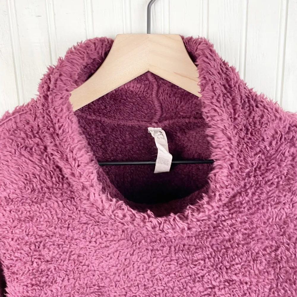 RBX Cozy Fuzzy Cowl Neck Sherpa Pullover Burgundy Red Women's Size XL - Image 3