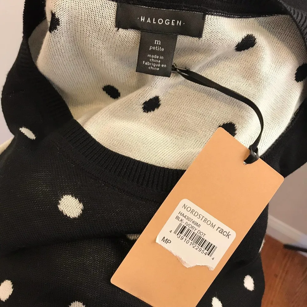 NWT Halogen Polka Dot Sweater Knit Tank Vest SP - Image 7