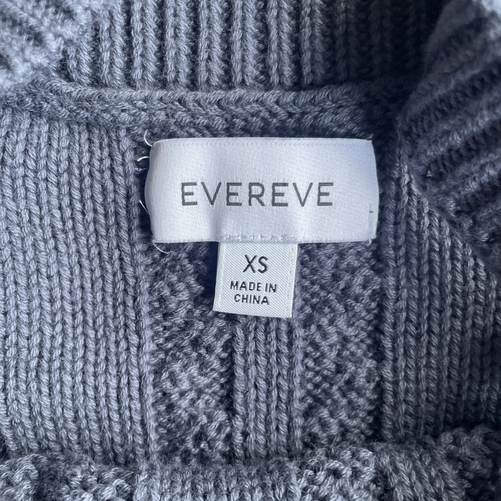 EVEREVE Cable Knit Cotton Tank Top Steel Blue Gray Size XS Fisherman Minimalist - Image 3