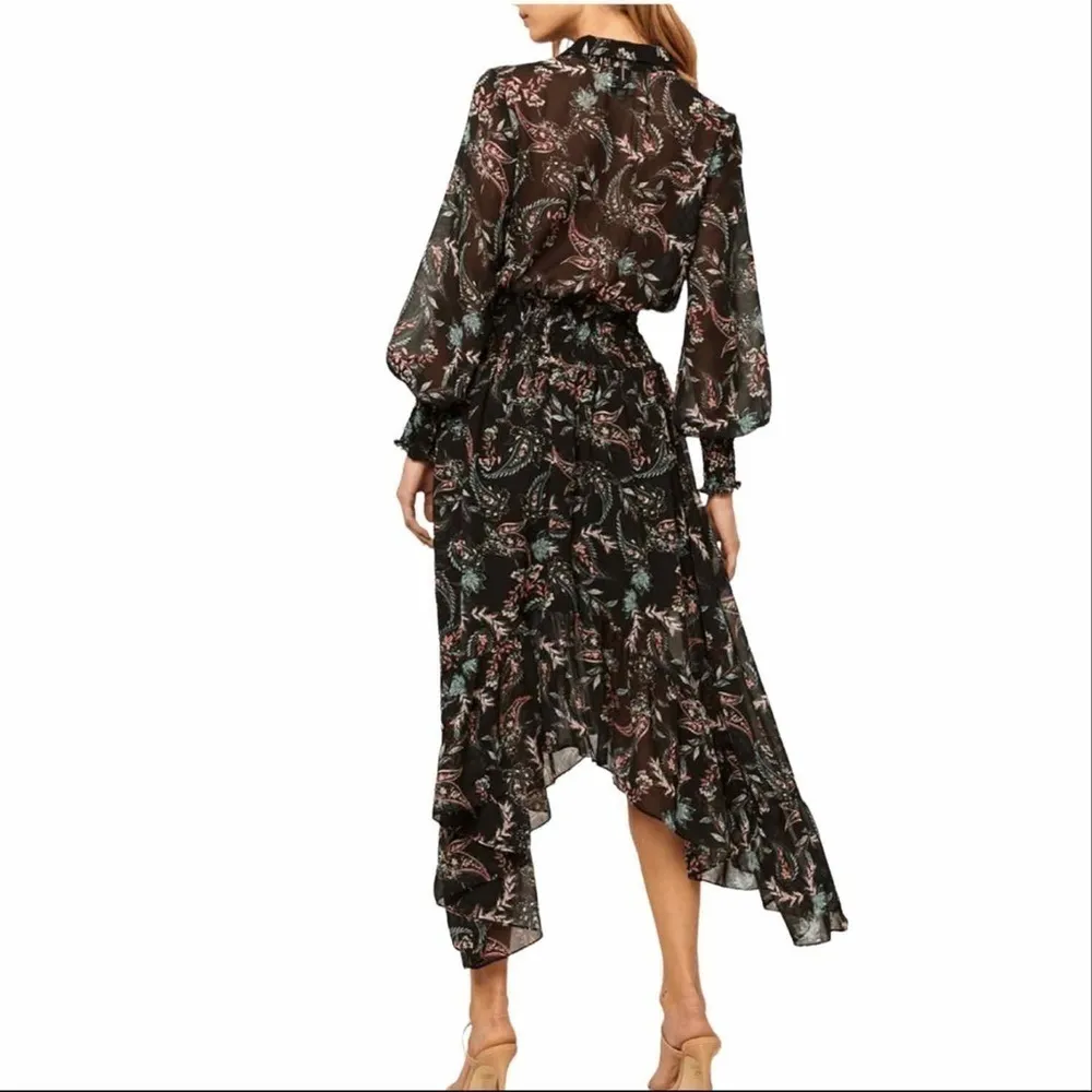 Misa Los Angeles Zahra Paisley Dark Floral Midi Dress Size small - Image 2