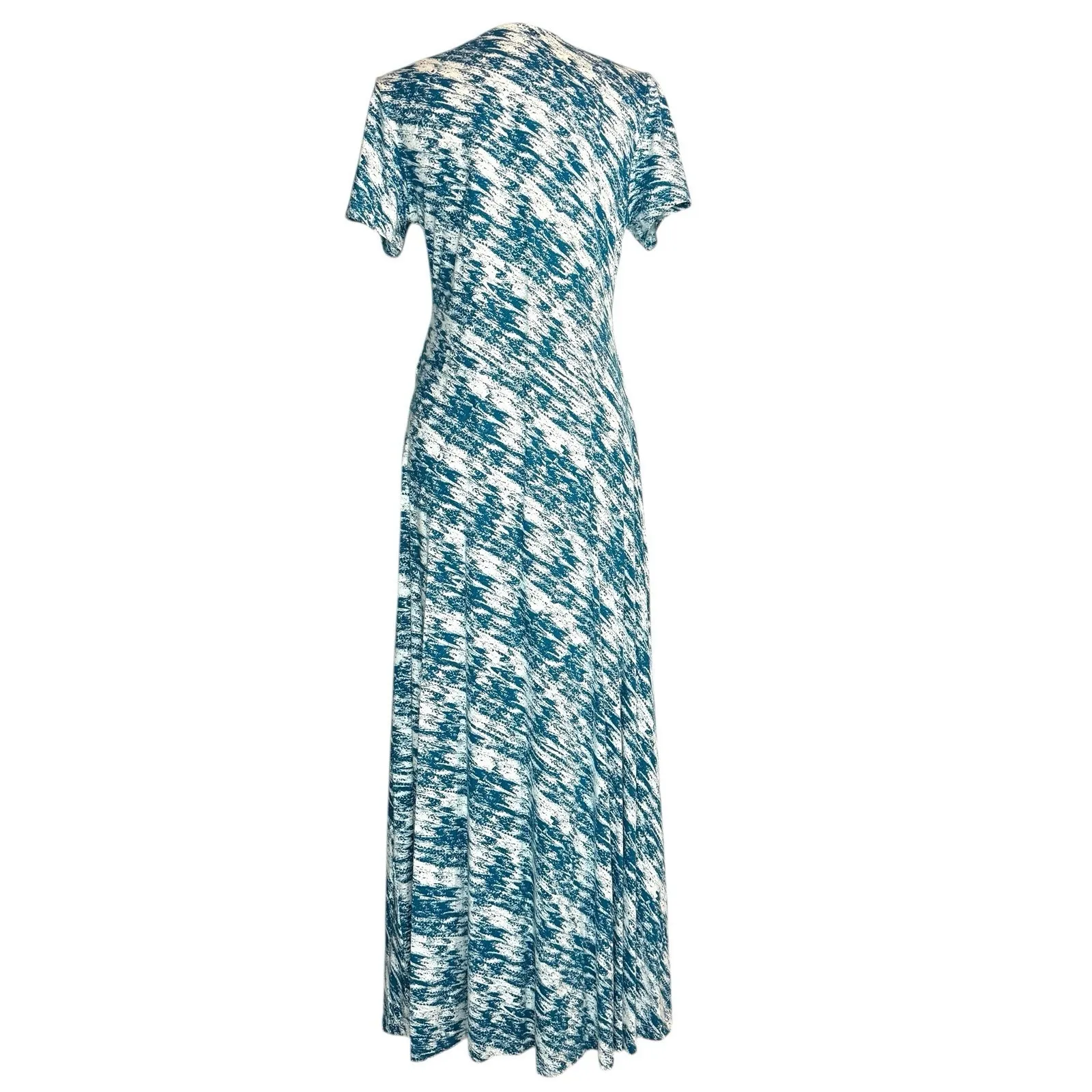 SOFT SURROUNDINGS NWOT $130 Teal Joanna Surplice Maxi Wrap Dress‎ Size M - Image 9