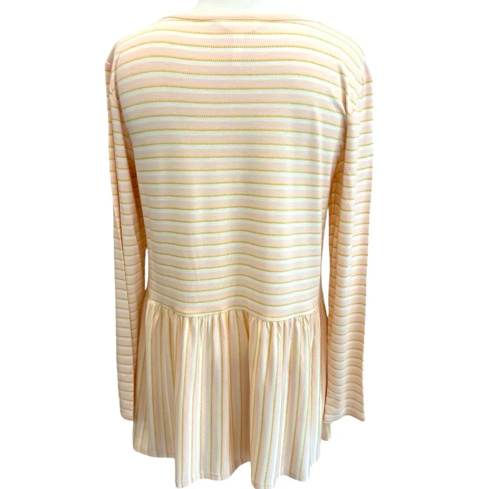 Matilda Jane Womens Sz Medium Peplum Top Dream Chasers True Friend pink/yellow - Image 2