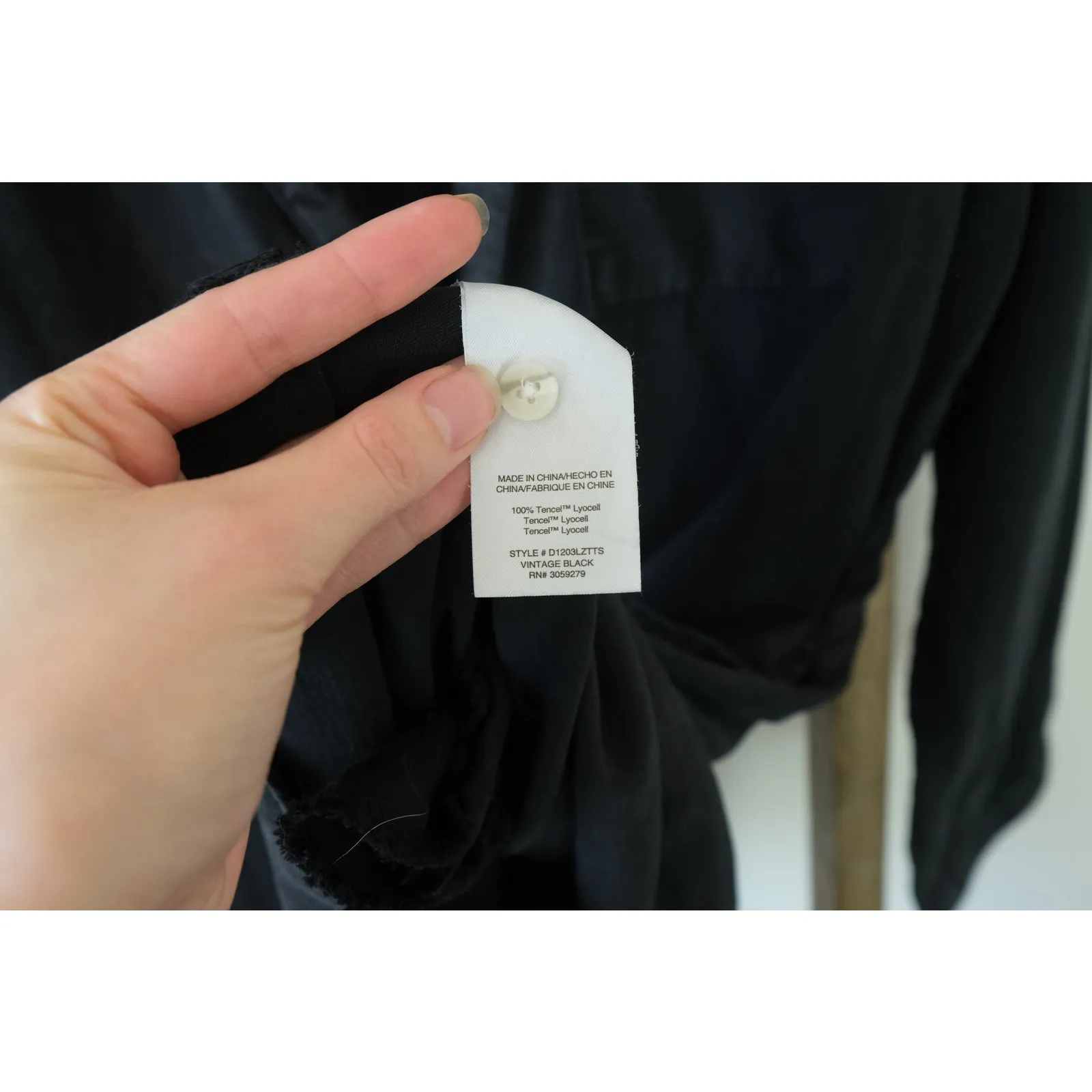 Thread & Supply Fatina Black Denim Long Sleeve ShirtDress Womens Large Lyocell - Image 5