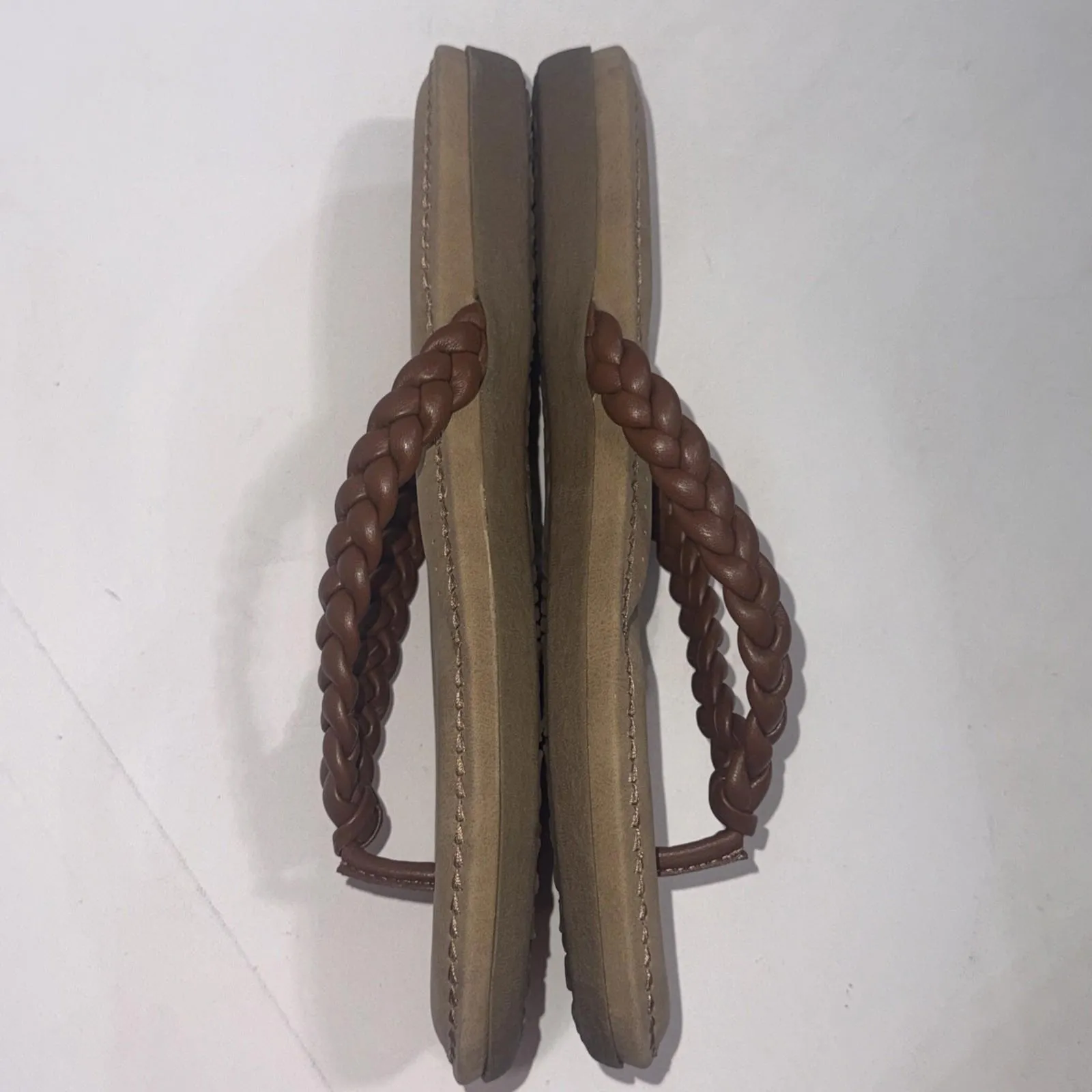 CLIFFS WHITE MOUNTAIN Gorpcore Freedom Sandal Brown Faux Suede Flip Flops Sz 8 - Image 14