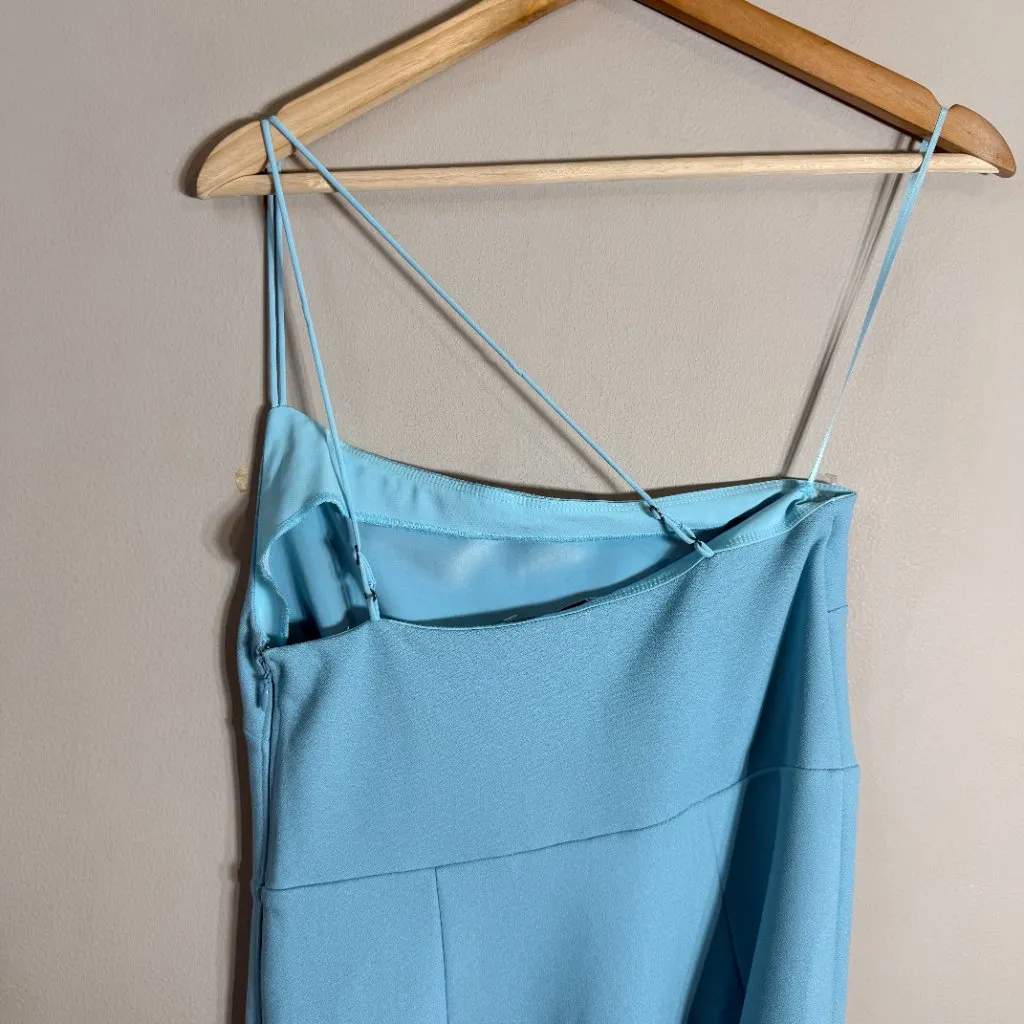 Abercrombie & Fitch One Shoulder Mini Dress Skort Women's Medium Tall Blue NWOT - Image 11