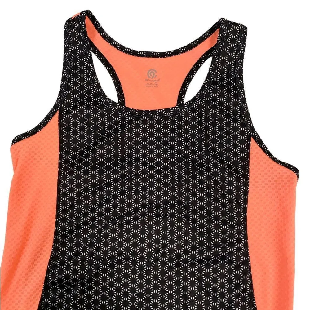 Champion Tank Top XL 14-16 Orange Black Gym Yoga - Image 2