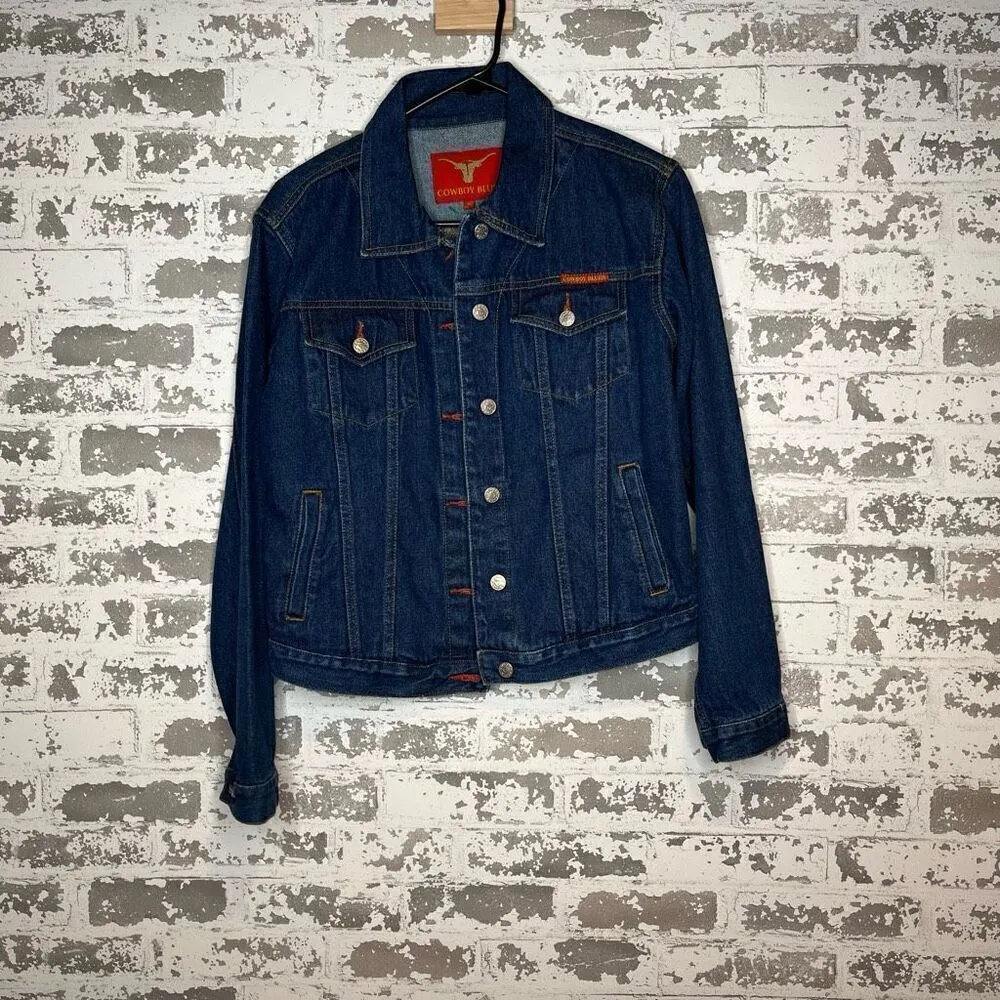 Cowboy blues | women dark wash denim jean jacket Blue Size M - Image 11