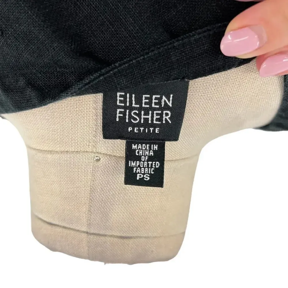 Eileen‎ Fisher Irish Linen Sleeveless Tank Dress Black Size Petite Small PS - Image 7