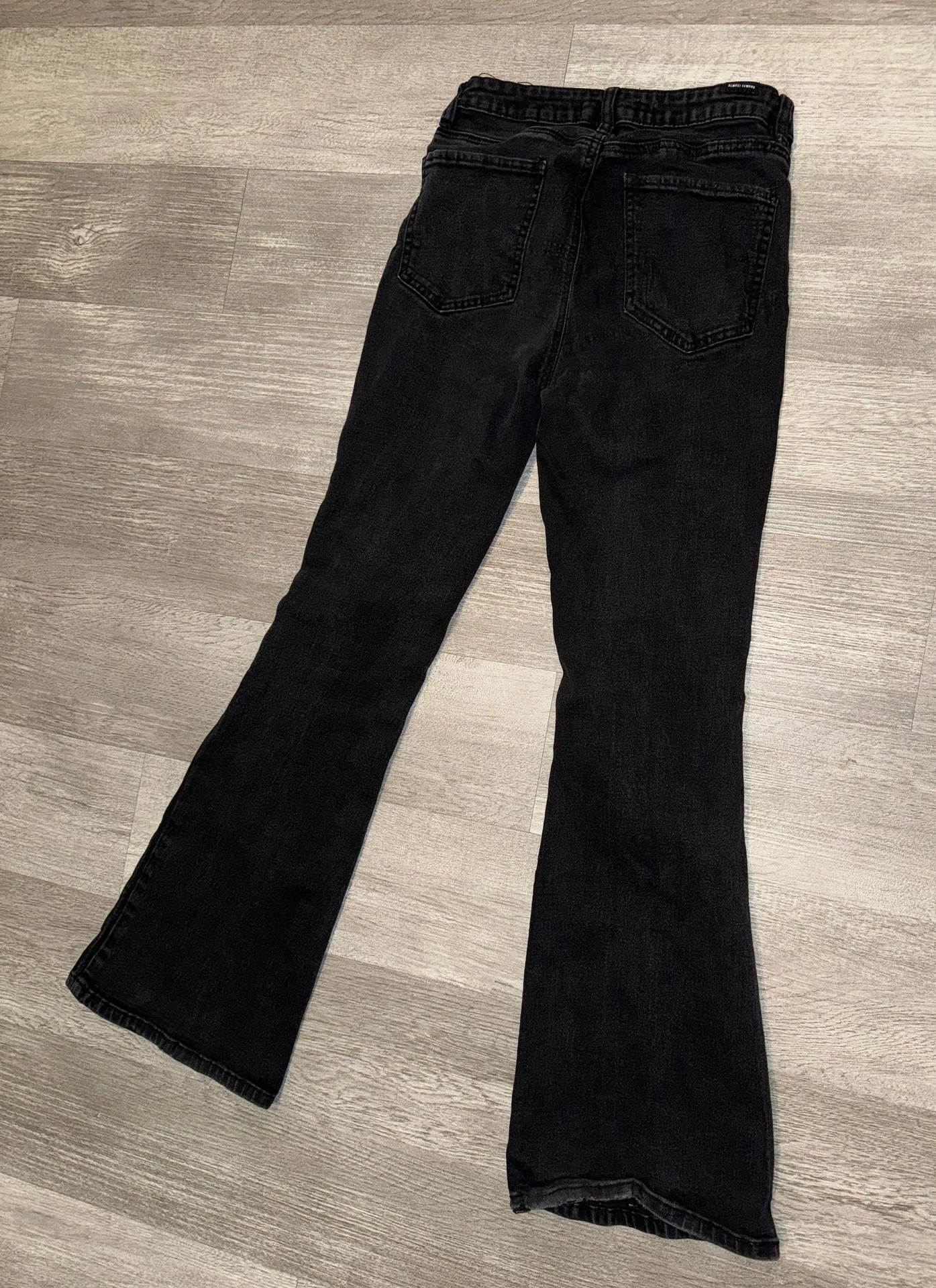 Black Ripped Flare Jeans Size 25 - Image 3