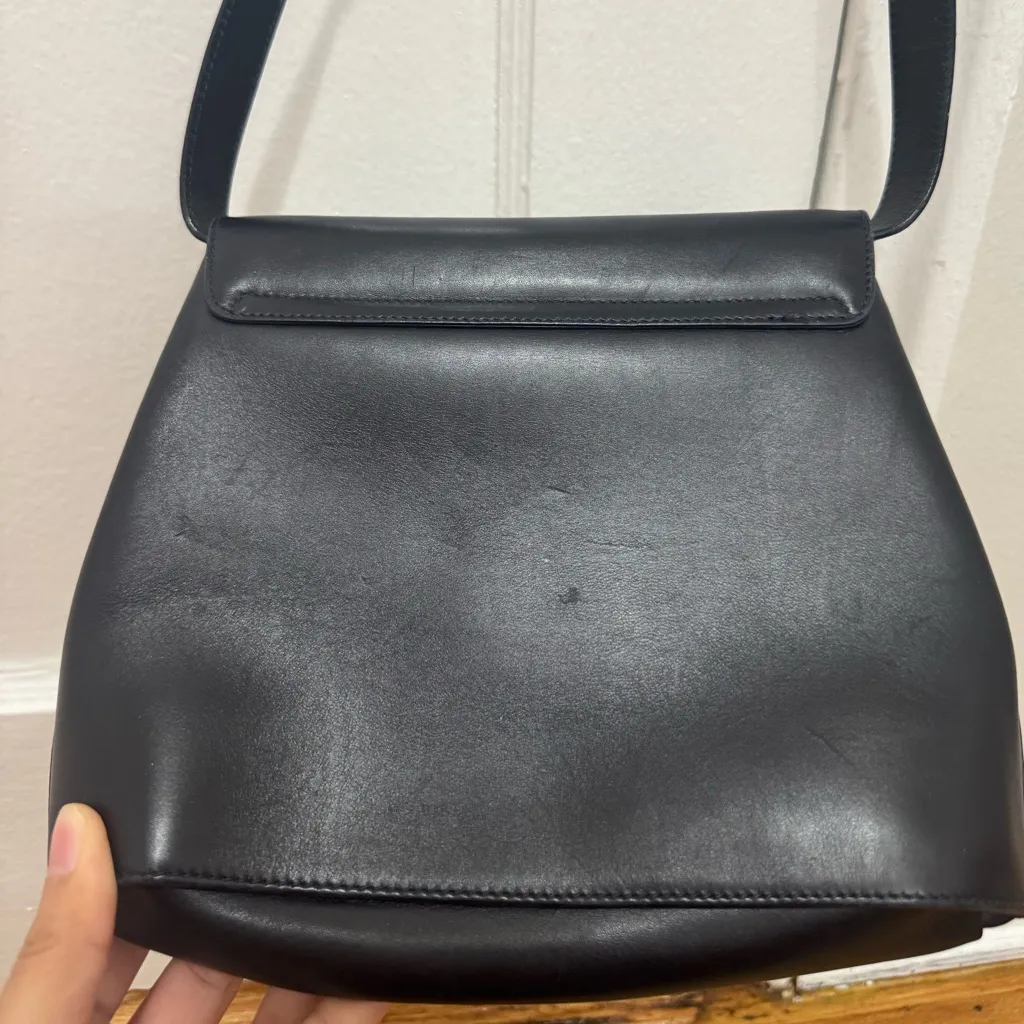 Salvatore Ferragamo Shoulder Bag 5639 Black And Gold Stud Vintage Purse - Image 10