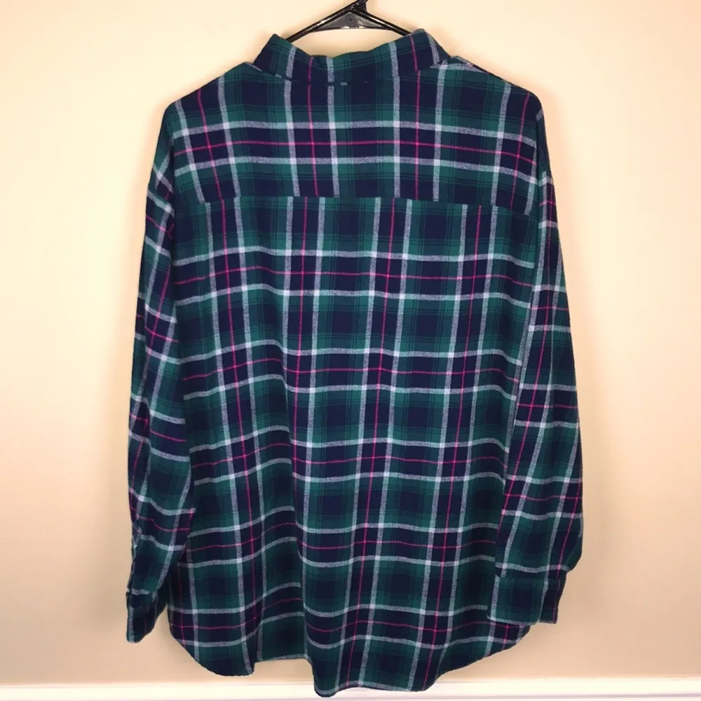NWT Old Navy Women’s Plaid Flannel Hi-Low Button-Up Long Sleeve Shirt - Image 6