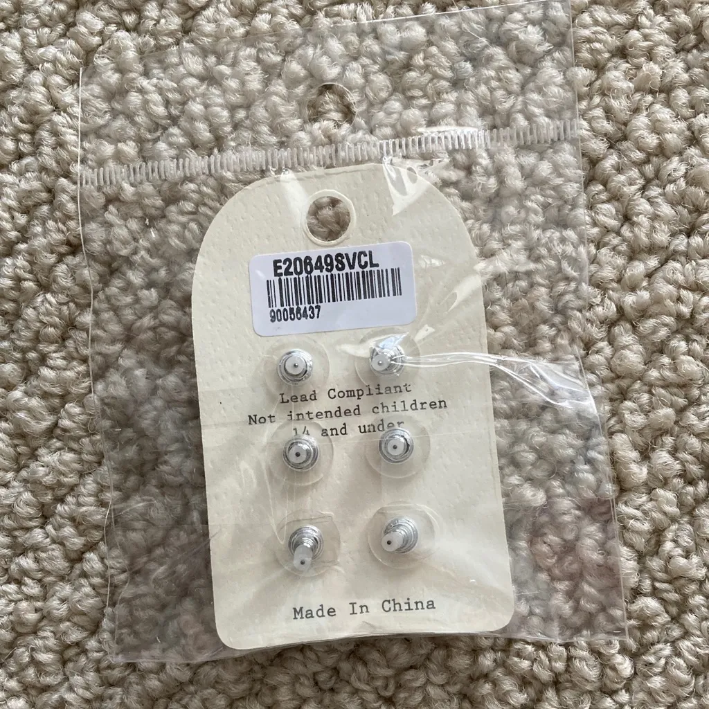 NEW Cloie Stud Earrings Three Pack Silver Plated Circle Bar Minimalist NIB - Image 3