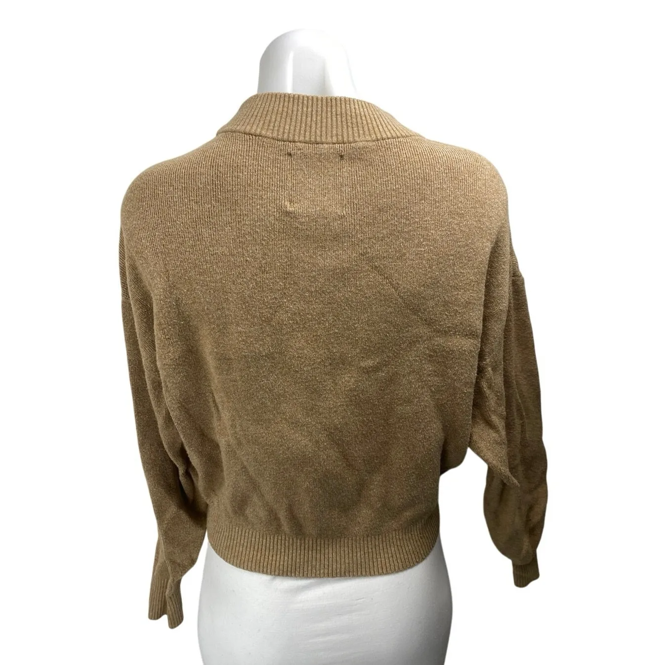 Abercrombie & Fitch Women Tan Beige Long Sleeve Mock Neck Sweater Top Size XS - Image 2