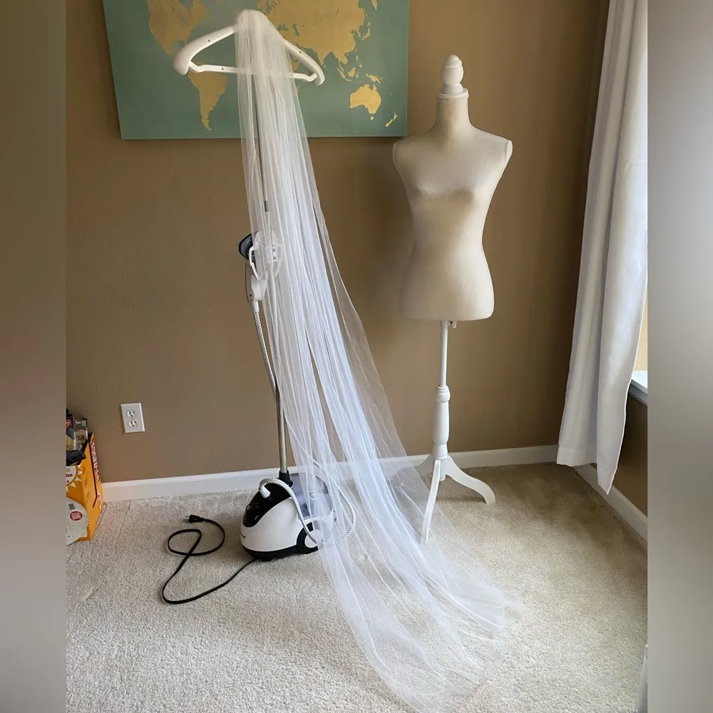 Simple chapel length veil White - Image 14