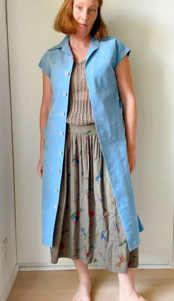 Vintage 60s Ultra Suede Dress baby Blue Size Small A line Retro Minimalist - Image 11