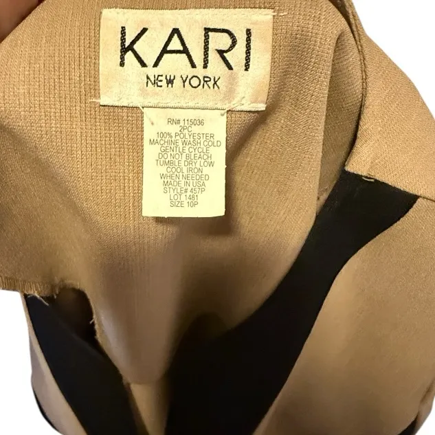 Vintage Kari New York Skirt Set Black Size 10P - Image 6