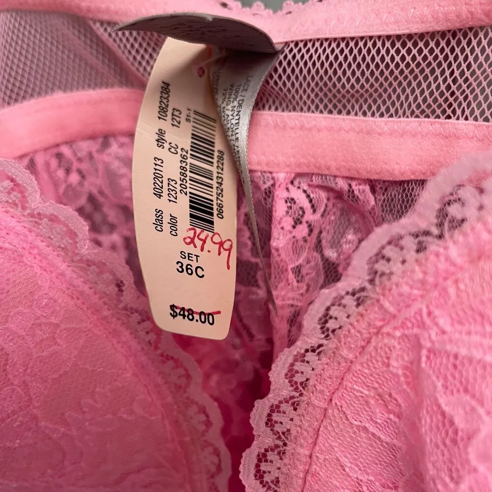 Victoria's Secret NEW Pink Lace Flyaway Top 36C Tank - Image 3