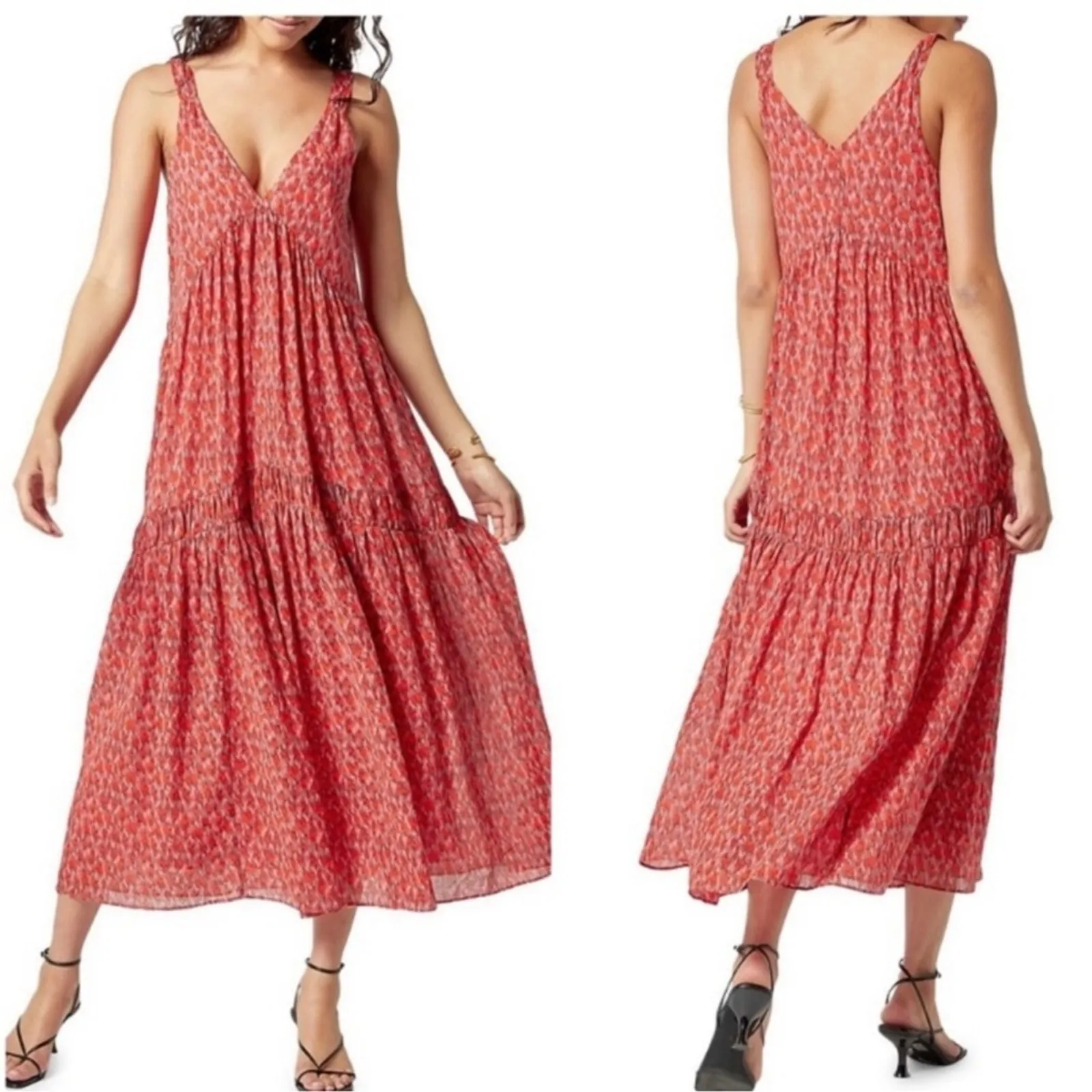 JOIE Bondi Cotton Tiered Maxi Dress – Tea Rose – Size Small – Limited Edition - Image 2