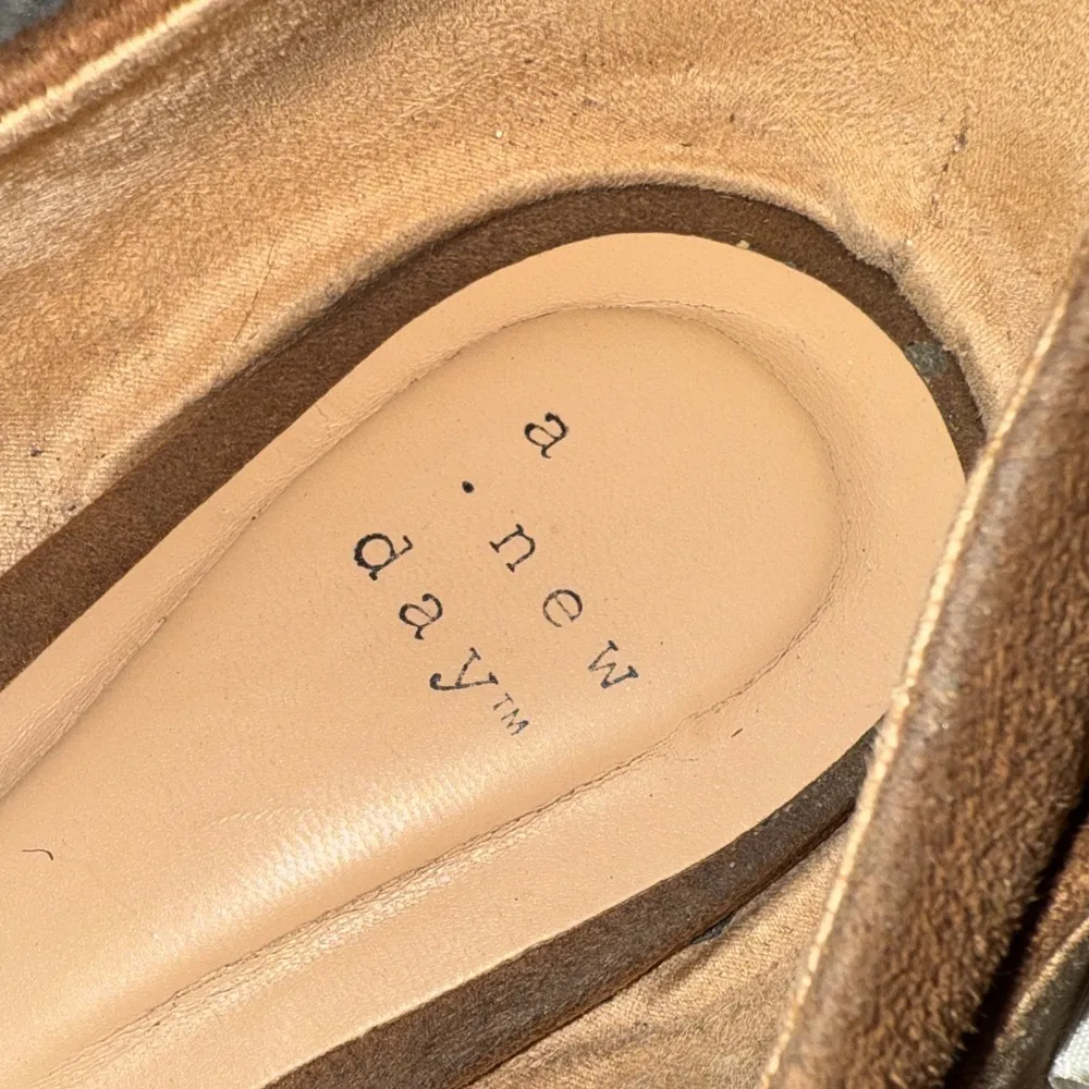 A new day Brown Suede Women's Flats size 10 Pointed Toe Slip On Tan Office Work - Image 2