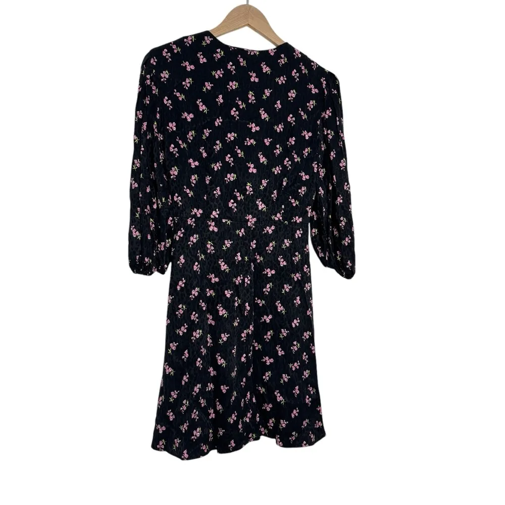 Maje Ruisso Floral Print Mini Dress Black - Image 7