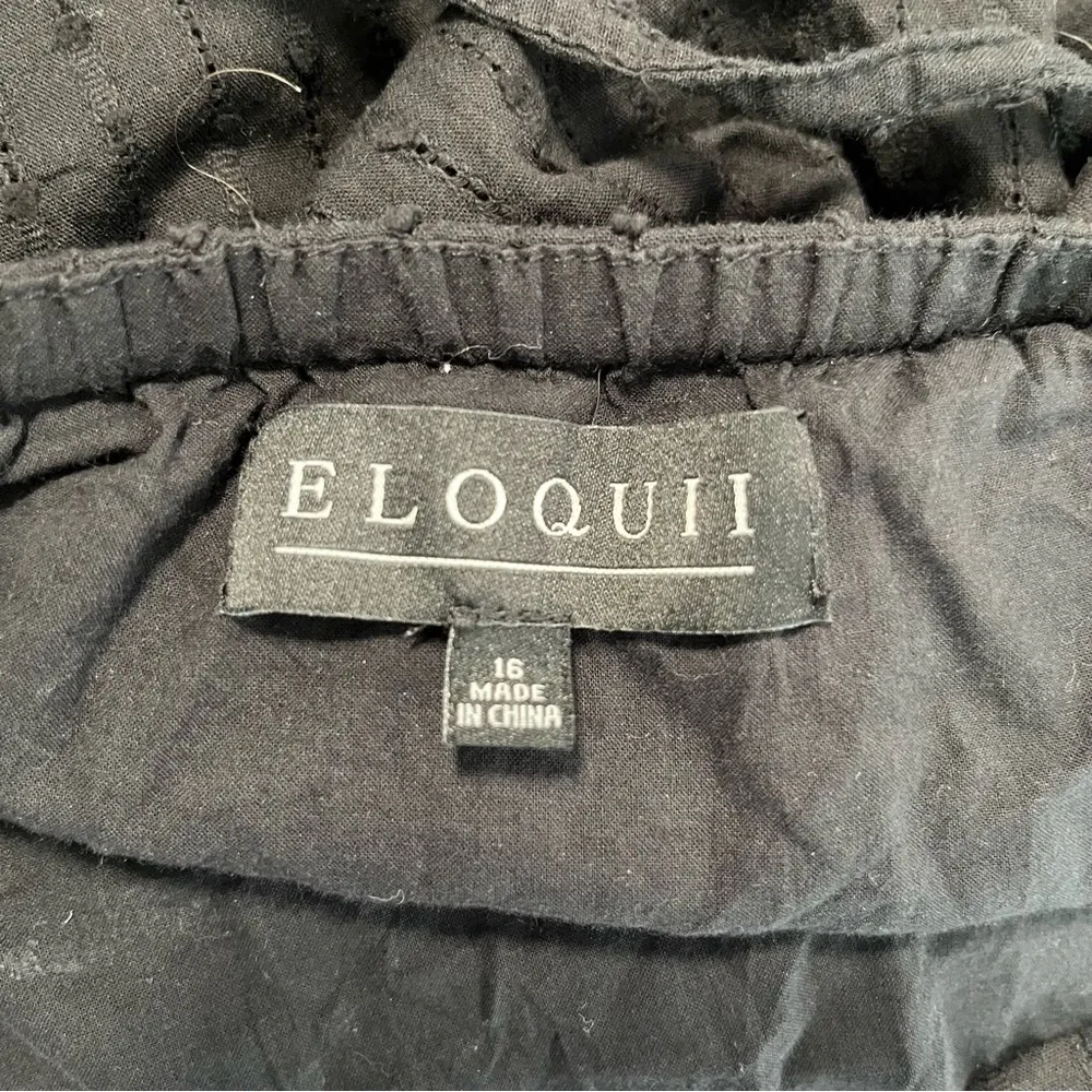 Eloquii Dress Black Eyelet Puff Sleeve Square Neck Mini Dress Sz 16 EUC - Image 10